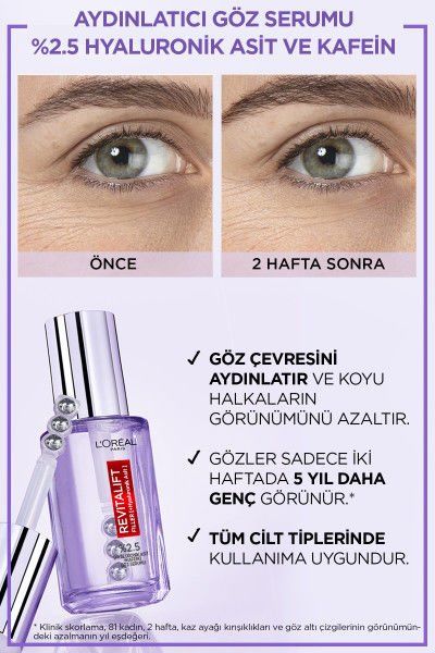 L'Oréal Paris Revitalift Filler Aydınlatıcı Göz Serumu 20ml