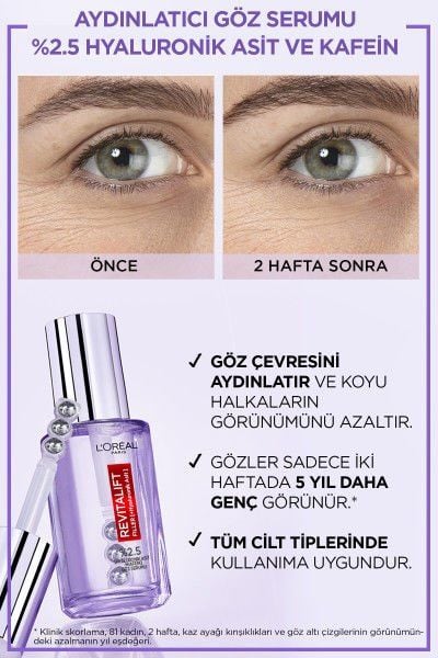 L'Oréal Paris Revitalift Filler Aydınlatıcı Göz Serumu 20ml