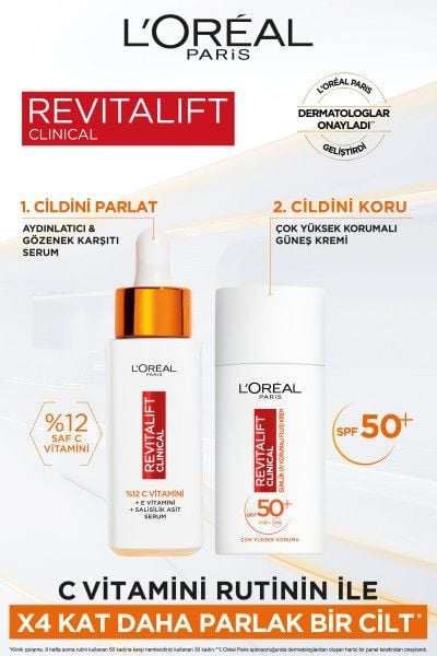 Revitalift Clinical %12 Saf C Vitamini Aydınlatıcı, Ton Eşitleyici, Gözenek Karşıtı Serum 30 ml