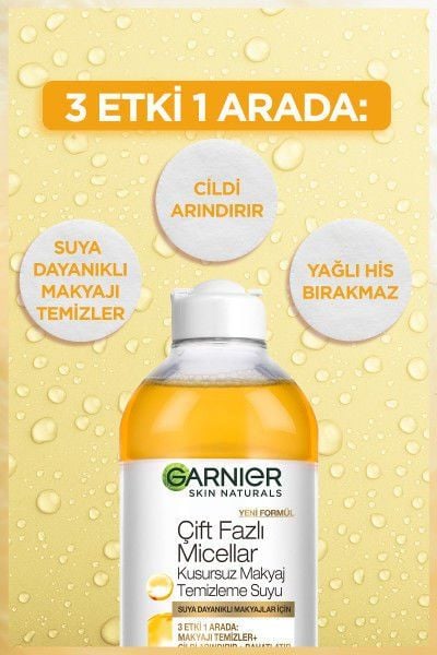 Garnier Çift Fazlı Micellar Kusursuz Makyaj Temizleme Suyu 400 ML