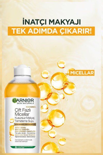 Garnier Çift Fazlı Micellar Kusursuz Makyaj Temizleme Suyu 400 ML