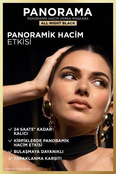 L'Oréal Paris Panorama Hacim Veren Maskara All Night Black - Siyah