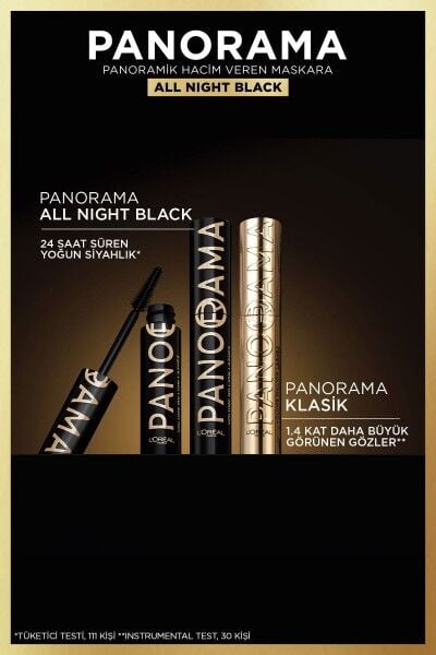 L'Oréal Paris Panorama Hacim Veren Maskara All Night Black - Siyah