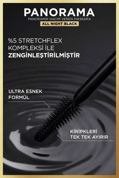 L'Oréal Paris Panorama Hacim Veren Maskara All Night Black - Siyah