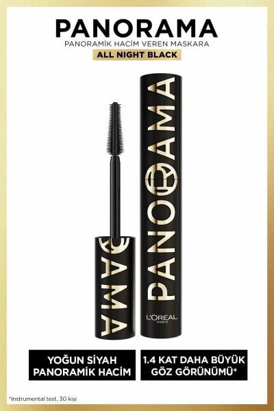 L'Oréal Paris Panorama Hacim Veren Maskara All Night Black - Siyah