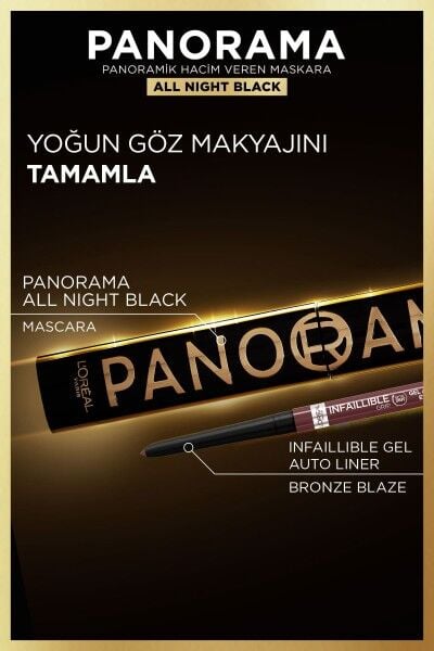 L'Oréal Paris Panorama Hacim Veren Maskara All Night Black - Siyah