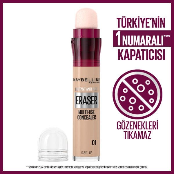 Maybelline New York Anında Yaşlanma Karşıtı Silgi Kapatıcı - 01 Light
