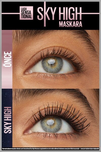 Maybelline New York Kirpik Sansasyonel Gökyüzü Yüksek Suya Dayanıklı Su Geçirmez Maskara