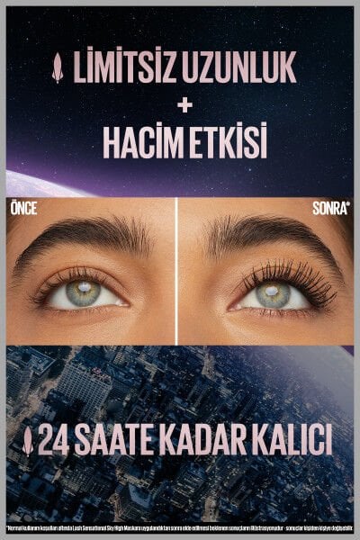 Maybelline New York Kirpik Sansasyonel Gökyüzü Yüksek Bordo Puslu Maskara