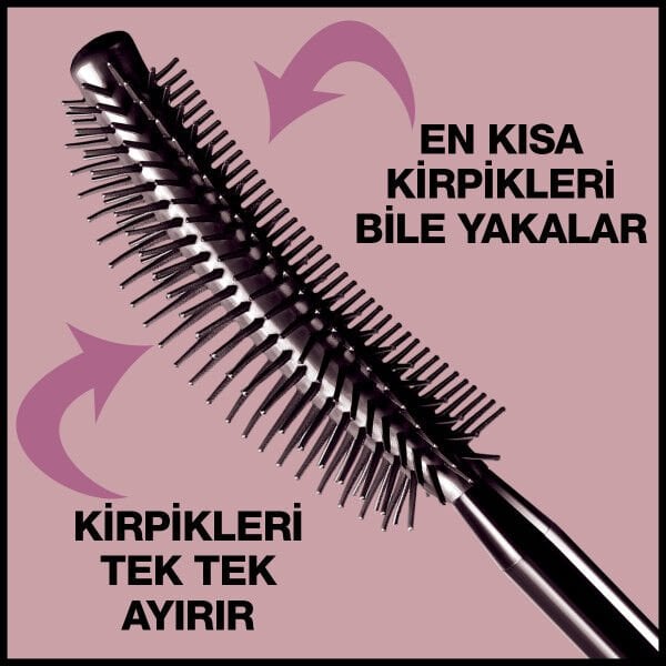 Maybelline New York Kirpik Sansasyonel Yelpaze Etkili Suya Dayanıklı Siyah Maskara