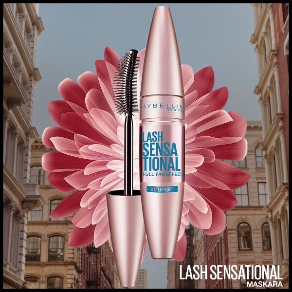 Maybelline New York Kirpik Sansasyonel Yelpaze Etkili Suya Dayanıklı Siyah Maskara
